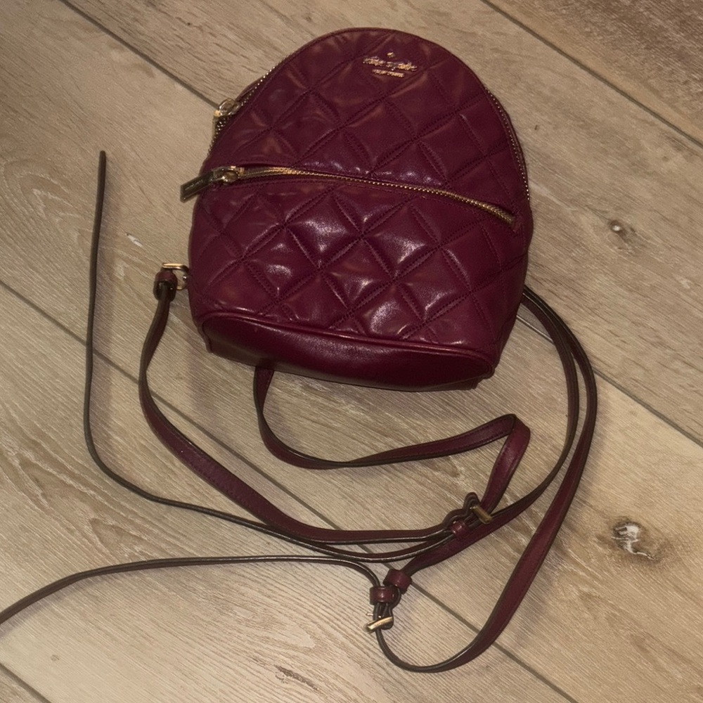 Kate Spade Red Quilted Backpack